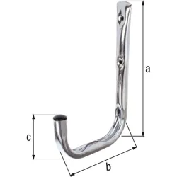 GAH Wandhaken, Stahl verzinkt, einfach Ausladung 250 mm, Höhe 300 mm Ø 18 mm