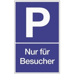 Parkplatzbeschilderung, L250xB400 mm, Parken für Besucher, Kunststoff blau/weiss