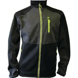 TERRAX Strickfleecejacke, dunkelgrün/schwarz/lime, Grösse XXXL