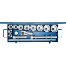 GEDORE Steckschlüsselsatz D 21 EMU-10, Schlüsselweiten 36-80 mm, 15-teilig 1 ?, Anzahl Zähne 32 12-Kant