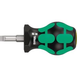 WERA Schraubendreher 335 Stubby, Klingenlänge 24,5 mm 2-Komponentengriff, Schneidenbreite 5,5 mm, Rundklinge