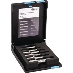 Völkel 47008 Gewindeschneidsatz HSS-G metrisch M6 x 1, M8 x 1, M10 x 1, M10 x 1.25, G1/8, G1/4