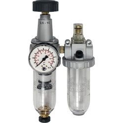 RIEGLER Wartungseinheit Standard, BG III 2-tlg., Gewinde G 1/2 ? halbautomatisch, 2100 l/min Breite 175 mm