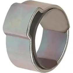 RIEGLER Schlauchklemme 1-Ohr, mit Einlagering, Stahl glanzverzinkt (W1), 50St./Beutel, Spannbereich 15-17,3 mm