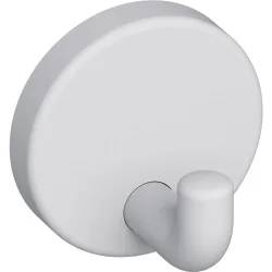 HEWI Einzelhaken 801.90B010, Polyamid matt 98 signalweiss matt, Ausladung 30 mm, Höhe 40 mm Ø 40 mm