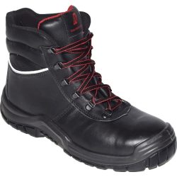 NITRAS Sicherheitsstiefel POWER STEP MID+, S3 HRO SRC EN ISO 20345, Grösse 42 schwarz, Volleder