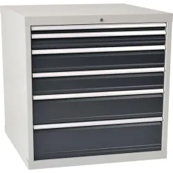 Schubladenschrank, grau/anthr. 6 Schubl., H1019xB1005xT736mm, Vollauszug