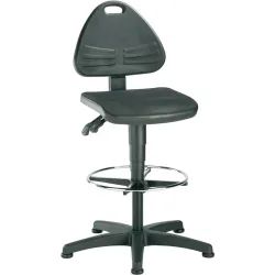 Arbeitsdrehstuhl, gepolstert mit PU-Schaum, mit Bodengleitern und Fußring, Gasfeder-Höhenverstellung 580 - 850 mm bimos