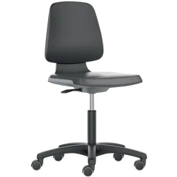 bimos Arbeitsdrehstuhl Labsit, Integralschaum schwarz, Rollen Sitzschale anthrazit, 450-650 mm