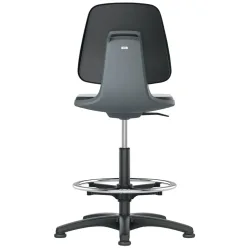 bimos Arbeitsdrehstuhl Labsit, Sitzschale anthrazit Integralschaum, Bodengleiter + Fussring, schwarz 520-770 mm
