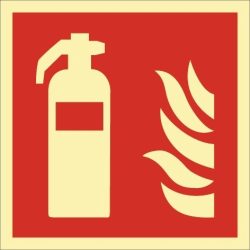 Brandschutzzeichen DIN EN ISO 7010, Feuerlöscher, L200xB200 mm, Kunststoff
