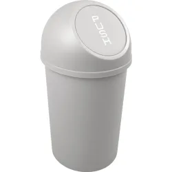 Push-Abfallbehälter, aus Polypropylen, lichtgrau, Volumen 13 l, VE 6 Stk helit