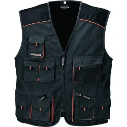 TERRATREND Weste Gr.48 dunkelgrau/schwarz/orange