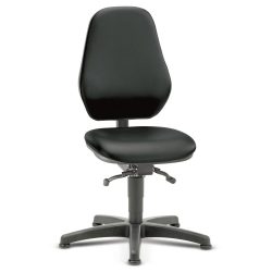 bimos Arbeitsdrehstuhl Alpha, Kunstleder, Sitzhöhe 460-640 mm, Rollen, schwarz