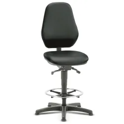 bimos Arbeitsdrehstuhl Alpha II, Bodengleiter, Fussring, schwarz