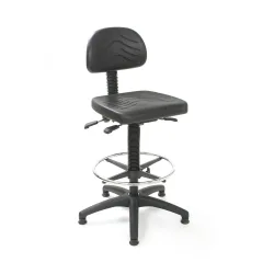 HEMMDAL Arbeitsdrehstuhl Easy Polyurethan, Sitzhöhe 510-710 mm, Kunststoffbasis, Bodengleiter, Fussring