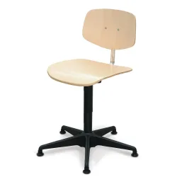 Arbeitsdrehstuhl Uno Buche, Sitzhöhe 390-525 mm, Stahlbasis, Bodengleiter