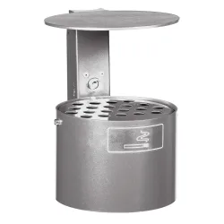 kaiserkraft Wandascher, Volumen 4 l, HxØ 290 x 200 mm, grau