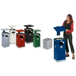 VAR® Kombiascher zur Bodenmontage, 72 Liter, anthrazit
