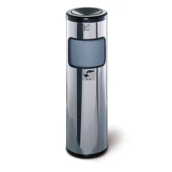 TKG Ascher-Abfall-Kombination RONDO, selbstlöschend, Bodenmodell, 24 Liter, Edelstahl