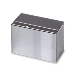 Wandascher VAR, rechteckig, mit Schild, Edelstahl, 0,4 l, B 140 x T 98 x H 160 mm