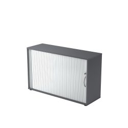 Aktenschrank Office Silber/Grau Kunststoff 120 cm 40 cm 74.8 cm - Farbe: Silber, Graphit - Material: Holzwerkstoff, Kunststoff - Aktenschrank