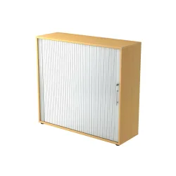 Hammerbacher Rollladenschrank Matrix Buche, Silber 1.200 x 400 x 1.100 mm