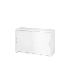 Hammerbacher Schrank V1752S/W/W/BS Weiß 120 x 40 x 74,8 cm