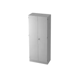 Hammerbacher Flügeltürenschrank Matrix 4 Einlegeböden Lichtgrau 800 x 420 x 2.004 mm