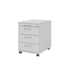 Rollcontainer Office Grau Holz 42.8 cm 59 cm 58 cm - Farbe: grau/Aluminium gebürstet - Material: Holzwerkstoff - Rollcontainer