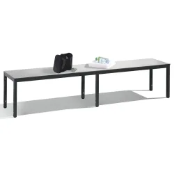 C+P Umkleidesitzbank Basic Plus, Länge 1.960 mm, schwarzgrau/weiss
