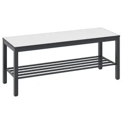 C+P Umkleidesitzbank Basic Plus, Länge 1.000 mm, inkl. Schuhrost, schwarzgrau/weiss