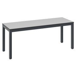 Umkleidebank Basic Plus, für Feuchträume, ohne Rückenlehne, 4-Fussgestell schwarzgrau RAL 7021, ohne Schuhrost, B 1000 mm, Dekor silbergrau
