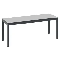 Umkleidebank Basic Plus, für Feuchträume, ohne Rückenlehne, 4-Fussgestell schwarzgrau RAL 7021, ohne Schuhrost, B 1000 mm, Dekor silbergrau