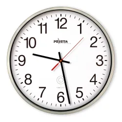 PEWETA Funk-Wanduhr DCF77 Typ 130, Ø 250 mm, mattsilber