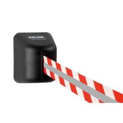 RS-GUIDESYSTEMS® Gurtkassette GLW 460 REFLECTO, Wandmontage, Länge 6 m, Breite 50 mm, Gehäuse schwarz, Gurt rot/weiss