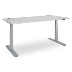 CEHA elektrisch höhenverstellbarer Schreibtisch, kratzfeste Oberfläche, HxBxT 610-1.250 x 1.600 x 800 mm, grau/weiss