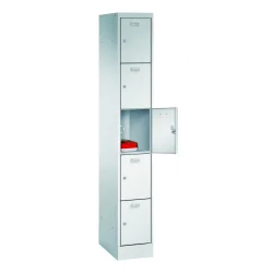 PAVOY Schliessfachschrank, 5 Fächer, Zylinderschloss, HxBxT 1.950 x 300 x 500 mm, Abteil Breite 300 mm