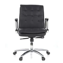 hjh OFFICE Bürostuhl / Chefsessel VILLA 10 Leder, schwarz
