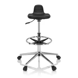 hjh OFFICE Ergonomischer Hocker / Arbeitshocker TOP WORK 3 I Hartschaum, schwarz