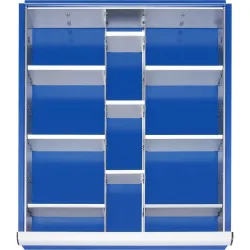 Rau Einteilungs-Set 2-9, passend für Werkbank Typ 7125-1, 7126-1, 7502-1, 7509-1, 7513-1, Schubladenhöhe 180?360 mm, nicht leitfähig