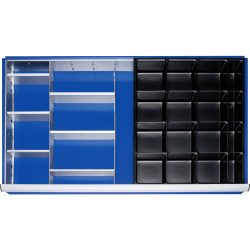 RAU Einteilungsset für Schublade, HxBxT 45 x 1.055 x 560 mm, mit 4-tlg. Rasterleisten-Set und 3 Trennwände, Grösse XXL für Fronthöhe 60-90 mm