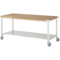 RAU mobile Werkbank Serie 8000, HxBxT 880-1.080 x 2.000 x 900 mm, 1 Ablageboden