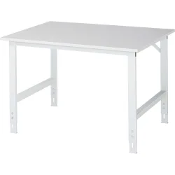 RAU höhenverstellbarer Werktisch Serie TOM, HxBxT 760-1.080 x 1.250 x 1.000 mm, Arbeitsplatte EGB-Melaminbelag
