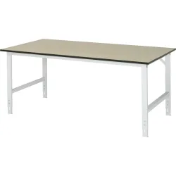 RAU höhenverstellbarer Werktisch Serie TOM, HxBxT 760-1.080 x 2.000 x 1.000 mm, MDF Arbeitsplatte