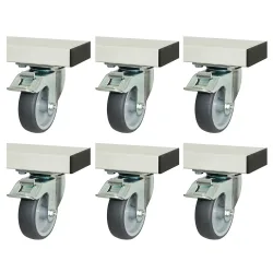 Rollensatz für adlatus 300, 6 Lenkrollen mit Feststeller, BxL 100 x 30 mm RAU