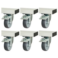 Rollensatz für adlatus 300, 6 Lenkrollen mit Feststeller, BxL 100 x 30 mm RAU