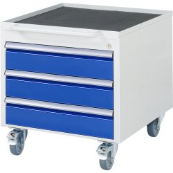 RAU Werkstattwagen Serie 7000, HxBxT 565 x 580 x 650 mm, Schiebebügel frontal, 3 Schubladen 3 x 120 mm, Arbeitsplatte Metall