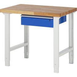 RAU Werkbank Serie 7000, HxBxT 790-1.140 x 1.000 x 700 mm, 1 Schublade, ErgoScript