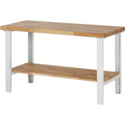 RAU Werkbank Serie 7000, HxBxT 790-1.140 x 1.500 x 700 mm, Ablageboden unten
